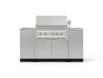 NewAge Outdoor Kitchens Outdoor Grill Island Stainless-Steel 5-Piece Cabinet Set with Sink, 1 Door, Grill Cabinet, Platinum Grill and Stainless Steel Countertop-74657-Garage Giant 