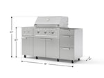 NewAge Outdoor Kitchens Outdoor Grill Island Stainless-Steel 5-Piece Cabinet Set with Casters and 3-Drawer, Grill Cabinet, Side Burner and Performance Grill - (Liquid Propane) 
