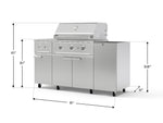 NewAge Outdoor Kitchens Outdoor Grill Island Stainless-Steel 5-Piece Cabinet Set with Casters and 1-Door, Grill Cabinet, Side Burner and Performance Grill - (Liquid Propane) 