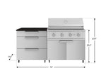 NewAge Outdoor Kitchens Stainless Steel 4-Piece Cabinet Set with Casters and 3 Drawer, Grill Cabinet, Performance Grill, Countertop-72140-Garage Giant 