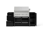 NewAge Outdoor Kitchens Outdoor Grill Island Aluminum 5-Piece Cabinet Set with 1 Door, 3 Drawer, Grill Cabinet and Platinum Grill - (Natural Gas) 