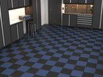 NewAge Garage Flooring Diamond Pattern Polypropylene Garage Flooring Tiles 600 sq. ft. Flooring Bundle - Black and NewAge Blue Checkered Pattern-12577-Garage Giant 