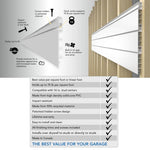 Proslat 8 ft. x 4 ft. PVC Slatwall (White)-88102-Garage Giant 