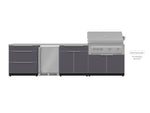 NewAge Outdoor Kitchens Aluminum 4-Piece Cabinet Set with 3-Drawer, Bar, Grill Cabinet and Fridge-66536-Garage Giant 