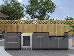 NewAge Outdoor Kitchens Aluminum 4-Piece Cabinet Set with 3-Drawer, Bar, Grill Cabinet and Fridge-66551-Garage Giant 
