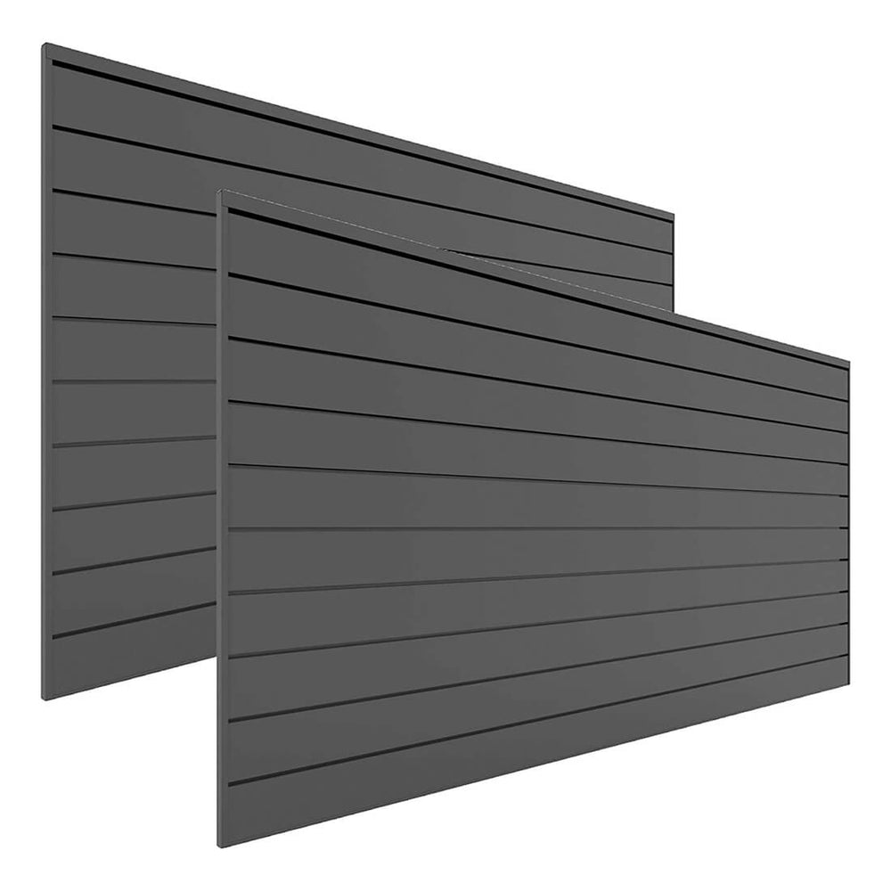 Proslat 8 ft. x 4 ft. PVC Slatwall (2-Pack Charcoal)-88205-Garage Giant