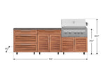 NewAge Outdoor Kitchens Stainless Steel 5-Piece Cabinet Set with Casters and 3 Drawer, Bar, Grill Cabinet, Platinum Grill, Countertop-72634-Garage Giant 