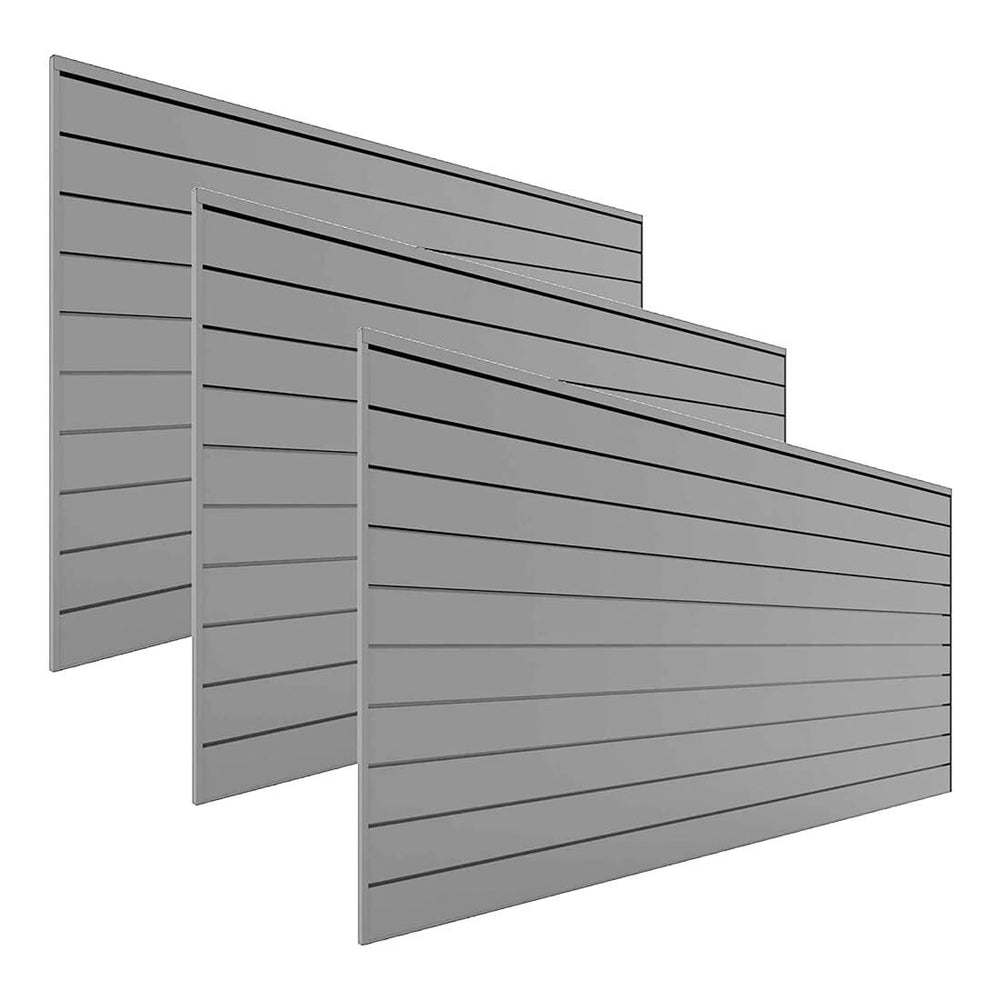Proslat 8 ft. x 4 ft. PVC Slatwall (3-Pack Light Gray)-88307-Garage Giant