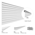 Proslat 8 ft. x 4 ft. PVC Slatwall (4-Pack Charcoal)-88405-Garage Giant 