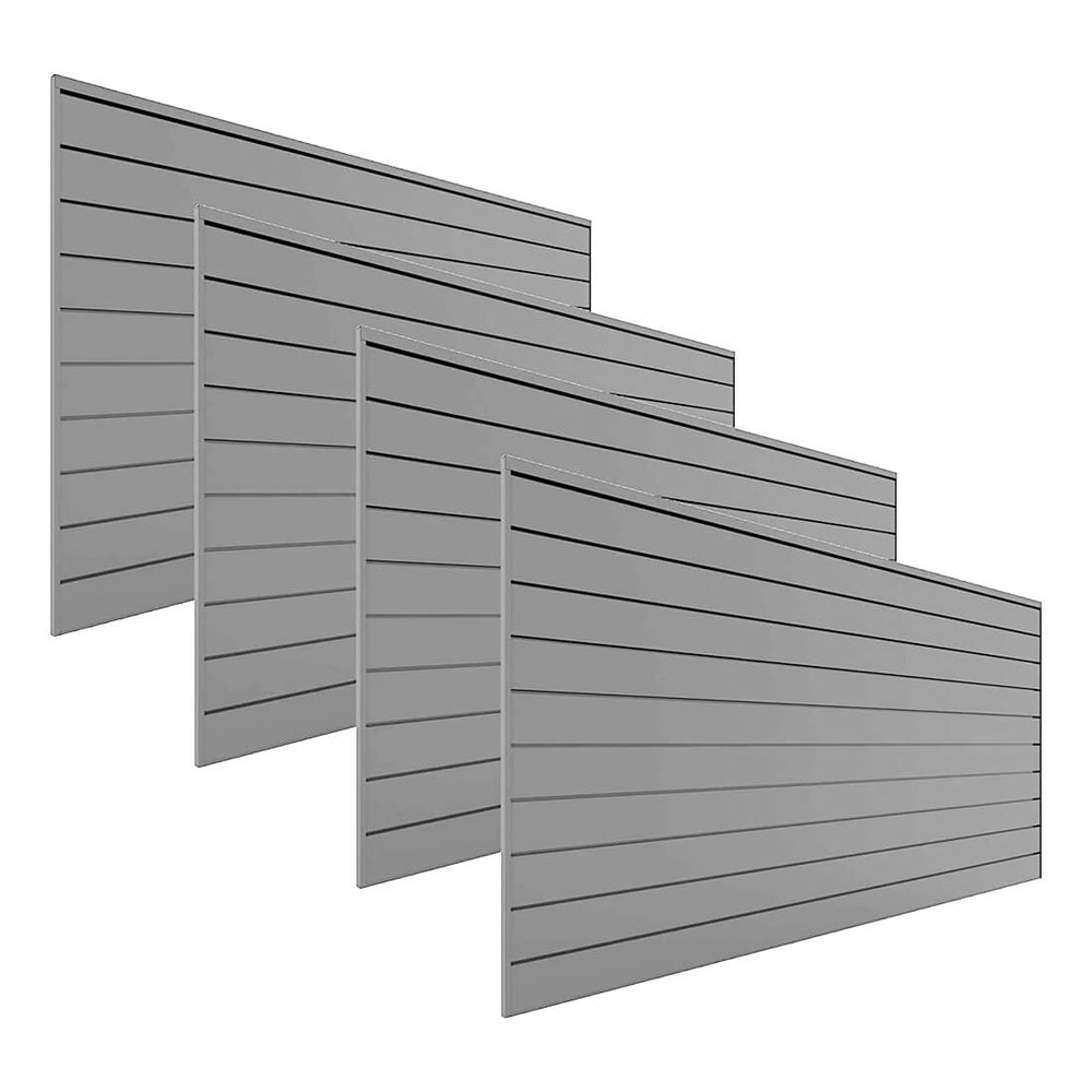 Proslat 8 ft. x 4 ft. PVC Slatwall (4-Pack Light Gray)-88407-Garage Giant