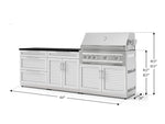 NewAge Outdoor Kitchens Stainless-Steel 5-Piece Cabinet Set with with 3-Drawer, Bar, Grill Cabinet, Platinum Grill and Countertop-73335-Garage Giant 