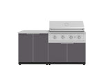NewAge Outdoor Kitchens Aluminum 4-Piece Cabinet Set with 2 Door, Grill Cabinet, Performance Grill and Countertop-67363-Garage Giant 