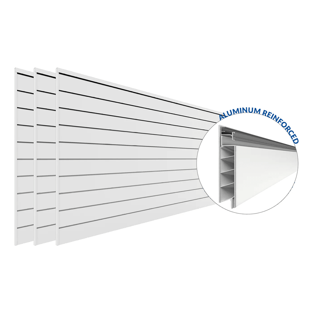 Proslat 4 ft. x 8 ft. PROCORE PVC Slatwall (3-Pack White)-88732K-Garage Giant