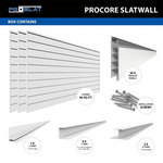 Proslat 4 ft. x 8 ft. PROCORE PVC Slatwall (3-Pack White)-88732K-Garage Giant 