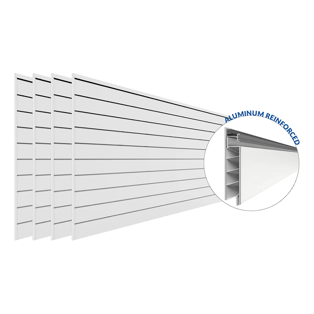 Proslat 4 ft. x 8 ft. PROCORE PVC Slatwall (4-Pack White)-88742K-Garage Giant