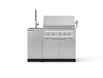 NewAge Outdoor Kitchens Outdoor Grill Island Stainless-Steel 3-Piece Cabinet Set with Sink, Grill Cabinet and Platinum Grill-75280-Garage Giant 