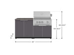 NewAge Outdoor Kitchens Aluminum 4-Piece Cabinet Set with 2 Door, Grill Cabinet, Platinum Grill and Countertop-71796-Garage Giant 