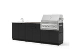 NewAge Outdoor Kitchens Stainless-Steel 5-Piece Cabinet Set with Bar, Sink, Grill Cabinet, Platinum Grill, and Countertop-73429-Garage Giant 