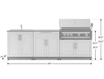 NewAge Outdoor Kitchens Stainless-Steel 5-Piece Cabinet Set with Bar, Sink, Grill Cabinet, Platinum Grill, and Countertop-67637-Garage Giant 