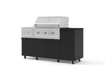 NewAge Outdoor Kitchens Outdoor Grill Island Stainless-Steel 6-Piece Cabinet Set with Casters and 1-Door, Grill Cabinet, Performance Grill, Side Burner and Dekton in Sirius Countertop - (Liquid Propane) | Garage Giant 