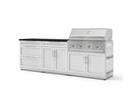 NewAge Outdoor Kitchens Stainless-Steel 5-Piece Cabinet Set with 3-Drawer, Bar, Grill Cabinet, Performance Grill and Countertop-73326-Garage Giant 