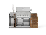 NewAge Outdoor Kitchens Outdoor Grill Island Stainless-Steel Louvered 5-Piece Cabinet Set with Sink, 3 Drawer, Grill Cabinet, Platinum Grill and Stainless Steel Countertop - (Liquid Propane) 