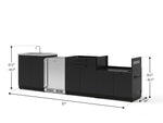NewAge Outdoor Kitchens Stainless Steel 4-Piece Cabinet Set with Sink, Bar, Grill Cabinet and Stainless Steel Door Fridge-71440-Garage Giant 