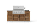 NewAge Outdoor Kitchens Outdoor Grill Island Stainless-Steel Louvered 5-Piece Cabinet Set with Sink, 3 Drawer, Grill Cabinet, Platinum Grill and Stainless Steel Countertop - (Liquid Propane) 