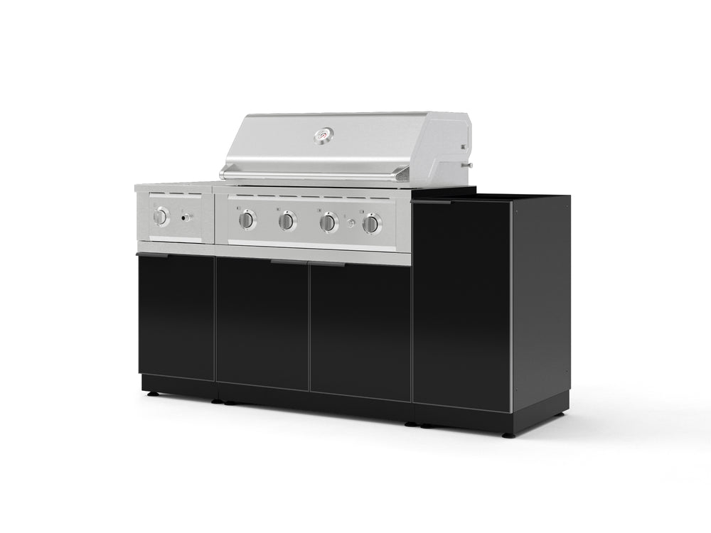 NewAge Outdoor Kitchens Outdoor Grill Island Aluminum 6-Piece Cabinet Set with 1-Door, Grill Cabinet, Performance Grill, Side Burner and Countertop - (Liquid Propane) | Garage Giant