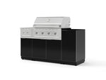 NewAge Outdoor Kitchens Outdoor Grill Island Aluminum 6-Piece Cabinet Set with 1-Door, Grill Cabinet, Performance Grill, Side Burner and Countertop - (Liquid Propane) | Garage Giant 