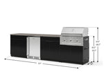 NewAge Outdoor Kitchens Aluminum 7-Piece Cabinet Set with 3-Drawer, Bar, Grill Cabinet, Performance Grill, Countertops and Stainless Steel Door Fridge-73638-Garage Giant 