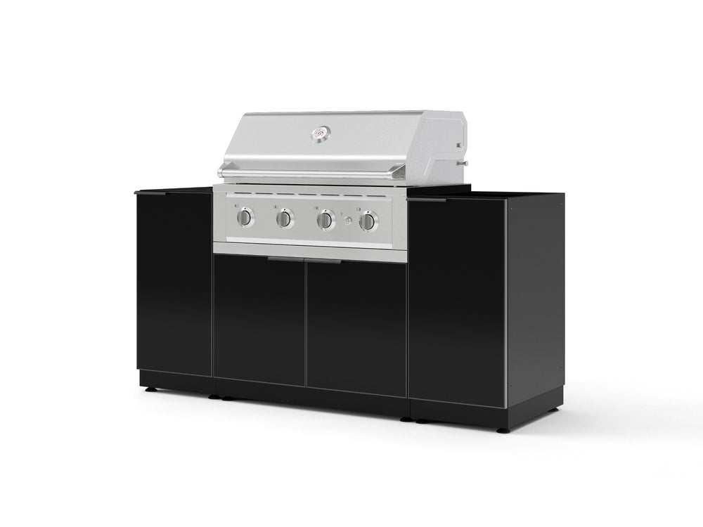 NewAge Outdoor Kitchens Outdoor Grill Island Aluminum 6-Piece Cabinet Set with 1 Door, Grill Cabinet, Performance Grill and Countertops - (Natural Gas) | Garage Giant