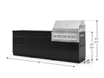 NewAge Outdoor Kitchens Aluminum 5-Piece Cabinet Set With 3 Drawer, Bar, Grill Cabinet, Platinum Grill and Countertop-73310-Garage Giant 