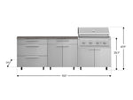 NewAge Outdoor Kitchens Stainless Steel 5-Piece Cabinet Set with Casters and 3 Drawer, Bar, Grill Cabinet, Performance Grill, Countertop-72616-Garage Giant 