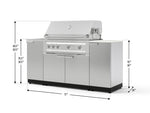 NewAge Outdoor Kitchens Outdoor Grill Island Stainless-Steel 5-Piece Cabinet Set with Sink, 1 Door, Grill Cabinet, Platinum Grill and Stainless Steel Countertop - (Natural Gas) 
