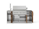 NewAge Outdoor Kitchens Outdoor Grill Island Stainless-Steel 5-Piece Cabinet Set with Sink, 1 Door, Grill Cabinet, Platinum Grill and Stainless Steel Countertop - (Liquid Propane) 