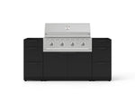 NewAge Outdoor Kitchens Outdoor Grill Island Stainless-Steel 5-Piece Cabinet Set with 3 Drawers, Grill Cabinet and Performance Grill - (Natural Gas) 