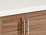 NewAge Outdoor Kitchens Outdoor Grill Island Stainless-Steel Louvered Doors 4-Piece Cabinet Set with Casters and 3-Drawer, Grill Cabinet, Platinum Grill and Dekton in Aeris Countertop - (Liquid Propane) 