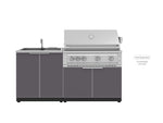 NewAge Outdoor Kitchens Aluminum 2-Piece Cabinet set with Sink and Grill Cabinet-67600-Garage Giant 