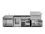 NewAge Outdoor Kitchens Stainless Steel 6-Piece Cabinet Set with Sink, Bar, Grill Cabinet, Platinum Grill, Countertop and Fridge-72016-Garage Giant 