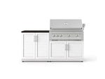 NewAge Outdoor Kitchens Stainless-Steel 4-Piece Cabinet Set with Base, Grill Cabinet, Platinum Grill, and Countertop-73476-Garage Giant 