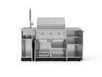 NewAge Outdoor Kitchens Outdoor Grill Island Stainless-Steel 5-Piece Cabinet Set with Sink, 1 Door, Grill Cabinet, Performance Grill and Stainless Steel Countertop-75306-Garage Giant 