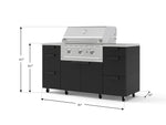 NewAge Outdoor Kitchens Outdoor Grill Island Stainless-Steel 6-Piece Cabinet Set with Casters 3 Drawers, Grill Cabinet, Performance Grill, Countertops 