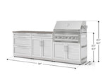 NewAge Outdoor Kitchens Stainless-Steel 5-Piece Cabinet Set with with 3-Drawer, Bar, Grill Cabinet, Platinum Grill and Countertop-73367-Garage Giant 