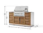 NewAge Outdoor Kitchens Outdoor Grill Island Stainless-Steel Louvered Doors 5-Piece Cabinet Set with 3 Drawers, Grill Cabinet and Platinum Grill - (Natural Gas) 