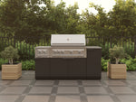 NewAge Outdoor Kitchens Outdoor Grill Island Stainless-Steel 6-Piece Cabinet Set with 1-Door, Grill Cabinet, Performance Grill, Side Burner and Countertop 
