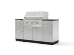 NewAge Outdoor Kitchens Outdoor Grill Island Stainless-Steel 6-Piece Cabinet Set with 3 Drawers, Grill Cabinet, Performance Grill and Dekton in Sirius Countertops - (Natural Gas) | Garage Giant 