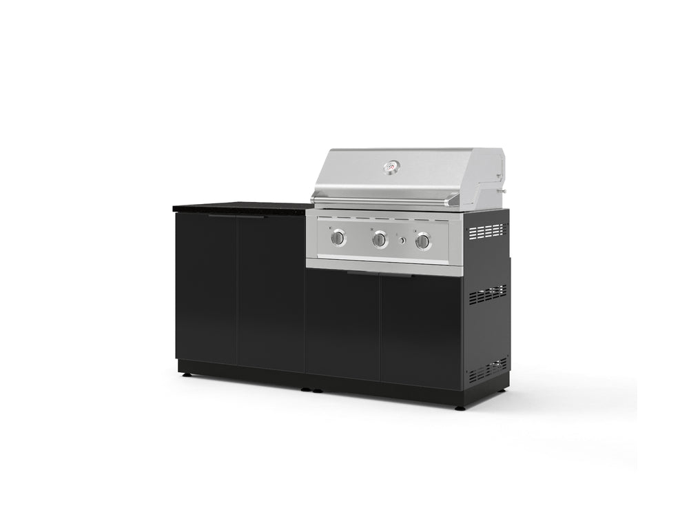 NewAge Outdoor Kitchens Aluminum 4-Piece Cabinet Set with Base, Grill Cabinet, Performance Grill, and Countertop-73444-Garage Giant