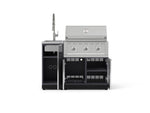 NewAge Outdoor Kitchens Outdoor Grill Island Aluminum 3-Piece Cabinet Set with Sink, Grill Cabinet and Performance Grill-75261-Garage Giant 