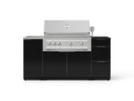 NewAge Outdoor Kitchens Outdoor Grill Island Aluminum 5-Piece Cabinet Set with Sink, 3 Drawer, Grill Cabinet, Platinum Grill and Stainless Steel Countertop - (Liquid Propane) 